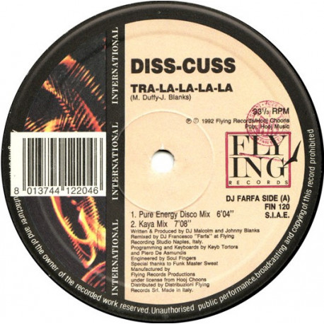 Diss Cuss - Tra la la la la (Pure Energy Disco Mix / Kaya Mix / Plum Plum Mix / Felix Mix)