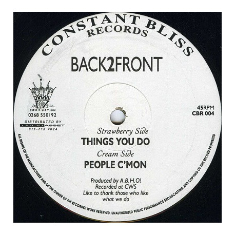 Back2Front - Things You Do / People C'Mon