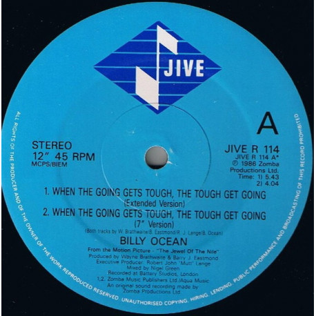 Billy Ocean - When The Going Gets Tough (Club Mix / Extended Mix / Instrumental / 7" Version)
