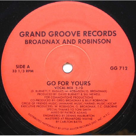 Broadnax And Robinson - Go For Yours (Vocal Mix / Club Mix / Instrumental) Patrick Adams Mixes