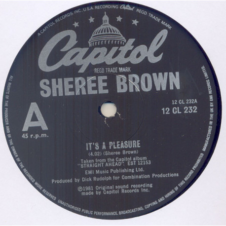Sheree Brown - Its A Pleasure / Straight Ahead (Unplayed Original)