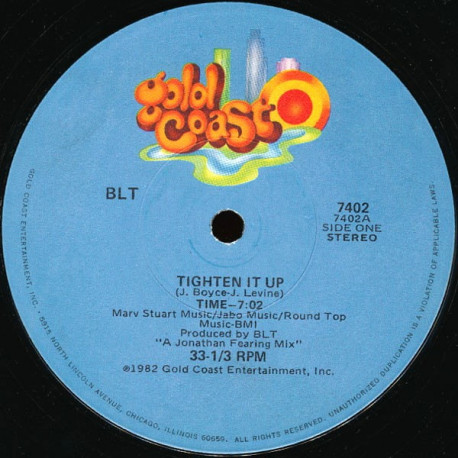 BLT - Tighten It Up (Long Version / Instrumental) Rare 12" Vinyl