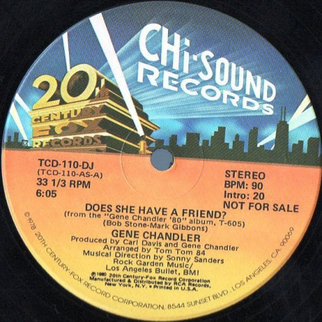 Gene Chandler - Does She Have A Friend (Long Version) / Let Me Make Love To You (Vinyl Promo)