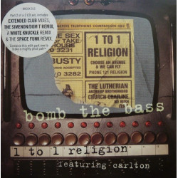 (CD) Bomb The Bass - 1 to 1 Religion featuring Carlton (9 Mixes Double CD)