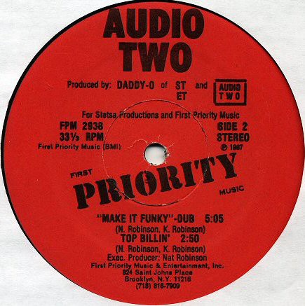 Audio Two - Top billin / Make it funky (Vocal mix / Dub) reissue (Vinyl 12" Record)