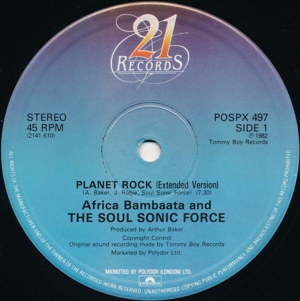 Afrika Bambaataa & The Soulsonic Force - Planet rock (Extended Version / Instrumental) 12" Vinyl Record