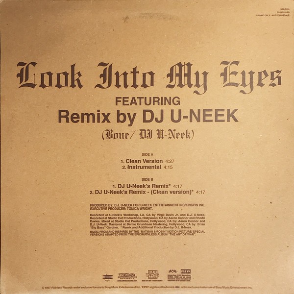 Bone Thugs N Harmony - Look into my eyes (DJ U Neek Remix / DJ U Neek Clean Remix / Clean Original Version / Instrumental) Promo