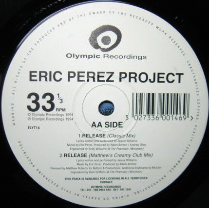 Eric Perez Project - Release (Classic mix / Matthew Roberts Creamy Club mix) / Lies (3am mix / Vodka Martini mix)