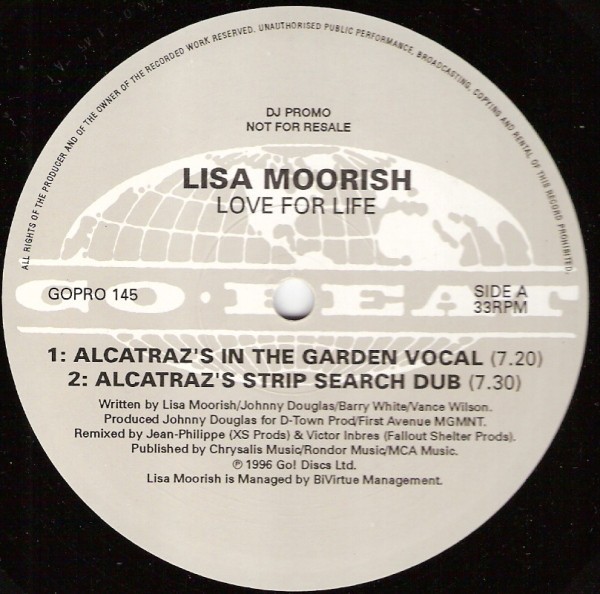 Lisa Moorish - Love for life (Original / 4 Alcatraz / 2 Power Of Three / PFM Mixes) 2 x Vinyl Promo