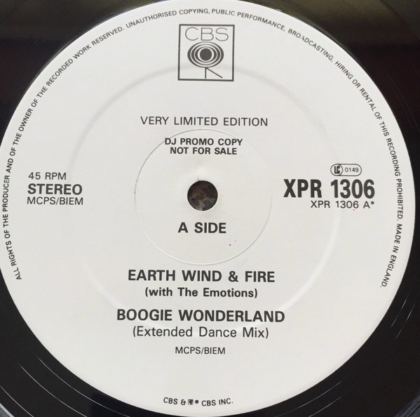 Earth Wind & Fire - Boogie wonderland (Original Extended Version) Very Rare 10inch Promo.