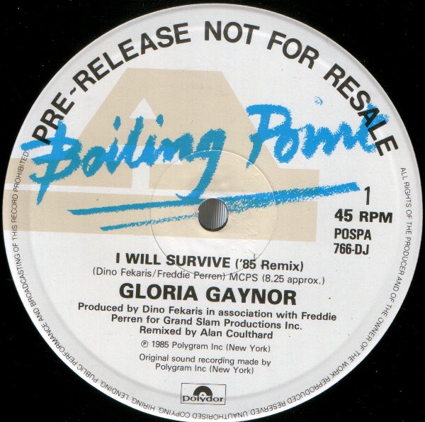 Gloria Gaynor - I will survive (1985 Remix) / Medley feat Never can say goodbye / Reach out ill be there (Vinyl Promo)