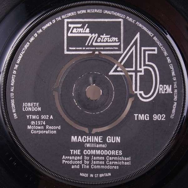 Commodores - Machine gun (Classic disco instrumental) / Theres a song in my heart (7inch Vinyl Single)