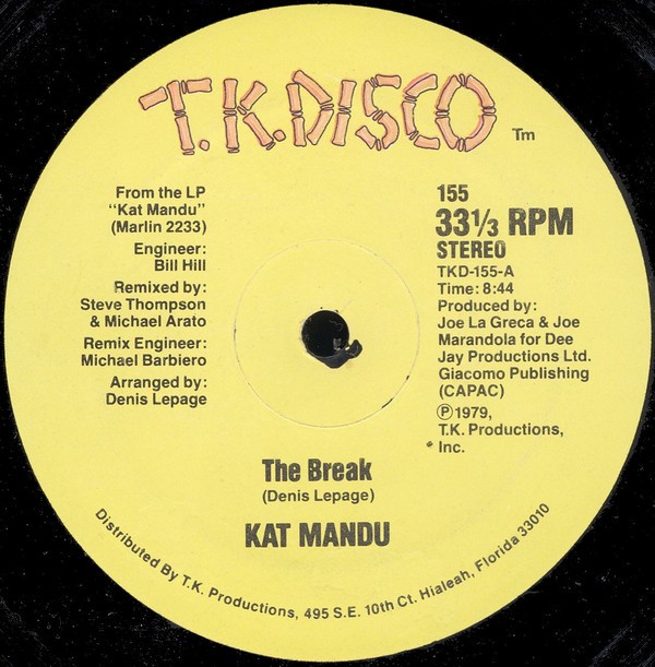 Kat Mandu - The break (Original 8.44 Disco mix) / Theres only been a few  (Original US Promo) 12" Vinyl Record