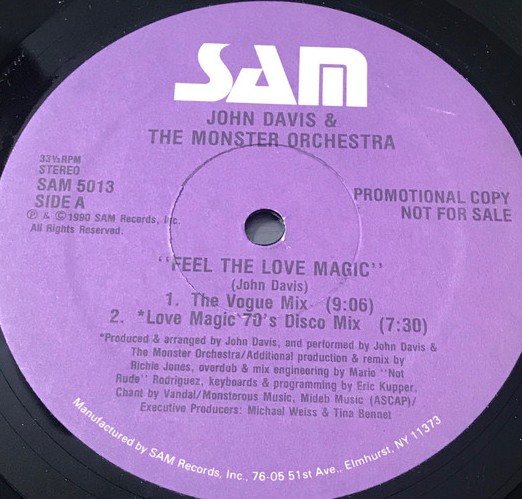 John Davis Monster Orchestra - Love magic (Original 7.30 Disco mix / Richie Jones & Eric Kupper Mixes) 12" Vinyl Record
