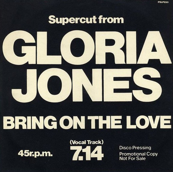 Gloria Jones - Bring on the love / Gonzalez - Carnival (12" Vinyl Record Promo)