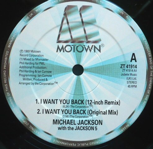 Jackson 5 - I want you back (Original mix / 12inch Remix / You Know We Got Soul Dub) / Never can say goodbye (Original Version)