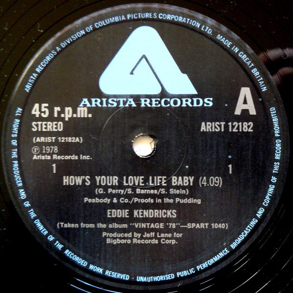 Eddie Kendricks - Hows your love life baby / Aint no smoke without fire (12" Vinyl Record)