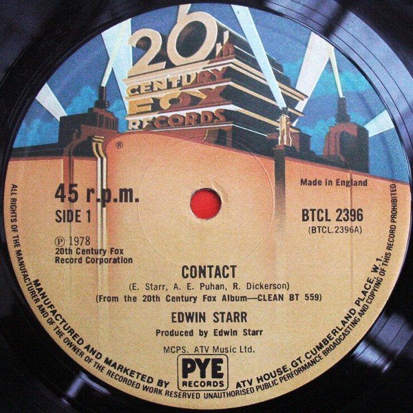 Edwin Starr - Contact (Original Extended Disco mix) / Working song