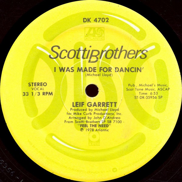Leif Garrett - I was made for dancin (Extended Vocal Disco mix / Extended Disco Instrumental) as sampled on the Doyle & Reynolds