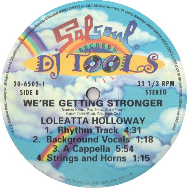 Loleatta Holloway - We're getting stronger (Original mix / Inst / Bass and drums / Rhythm track / Background vocals) Vinyl