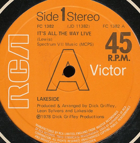 Lakeside - It's all the way live (Full Length Version) / Given in to love (12" Vinyl Record)