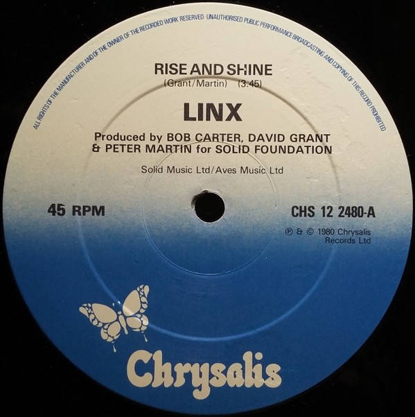 Linx - Rise & shine (Extended) / I Wont Forget (Instrumental) 12" Vinyl Record