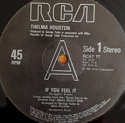 Thelma Houston - If you feel it (Full Length Version) / Hollywood