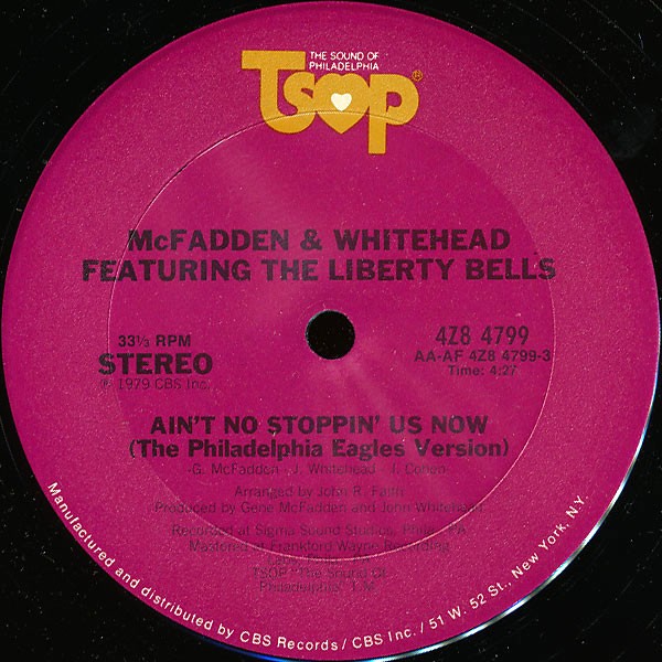 McFadden & Whitehead - Aint no stoppin us now (Philadelphia Phillies version / Philadelphia Eagles version) Vinyl Promo