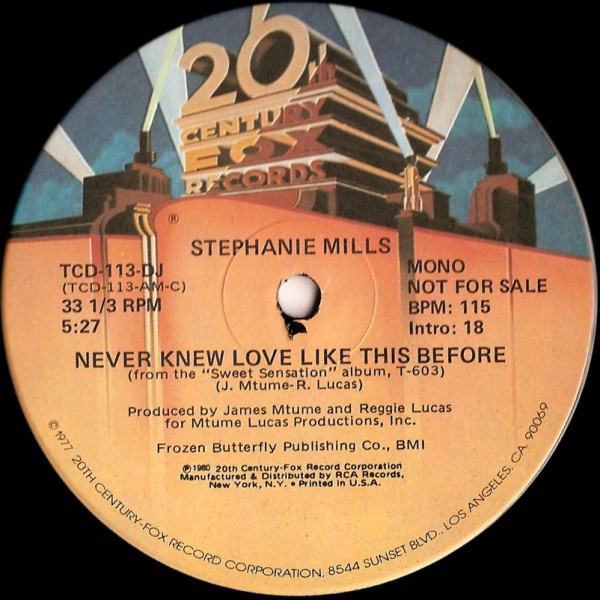 Stephanie Mills - Never knew love like this before (Full Length Version) / Still mine (12" Vinyl Promo)