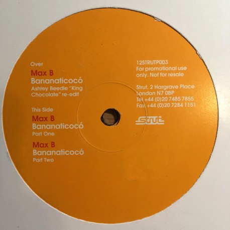 Max B - Bananaticoco (Part 1 / Part 2 / Ashley Beedle Re-Edit) 12" Vinyl Promo