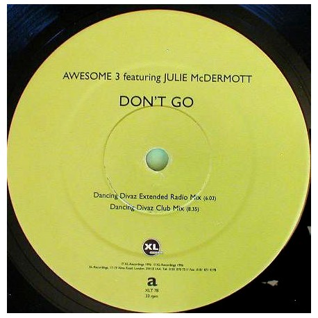 Awesome 3 - Don't Go (Dancing Divaz Extended / Dancing Divaz Club Mix / Ken Doh M1 Piano Mix / Sunshine State Club Mix)