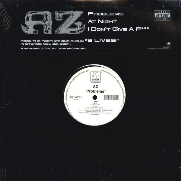 AZ - Problems (3 Mixes / At night (3 Mixes) / I dont give a (2 Mixes) Vinyl Promo