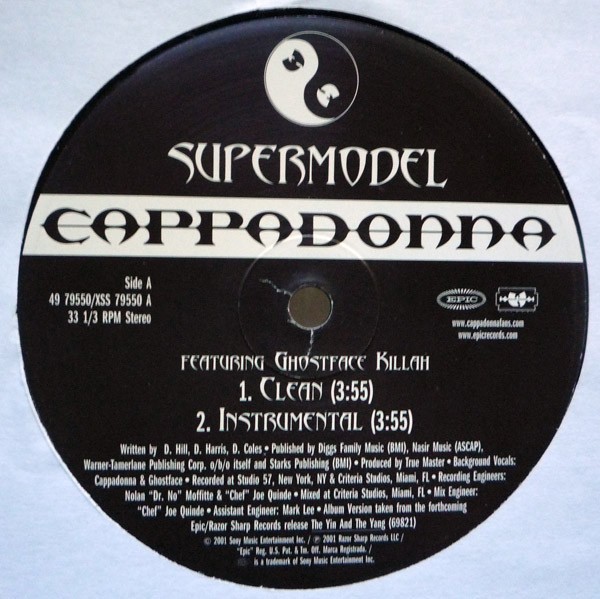 Cappadonna - Supermodel (featuring Ghostface Killah) LP Version / Clean Version / Instrumental / Acappella (Vinyl 12" Record)