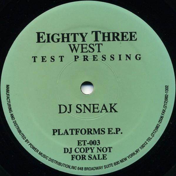 DJ Sneak - Platforms EP featuring Love / All jazzed out / Disco delites / Nite at the disco