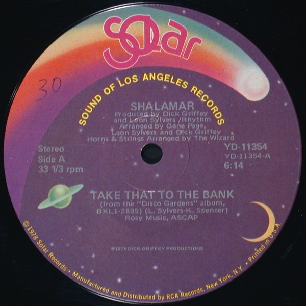 Shalamar - Take that to the bank (Full Length Disco mix) / Shalamar disco gardens
