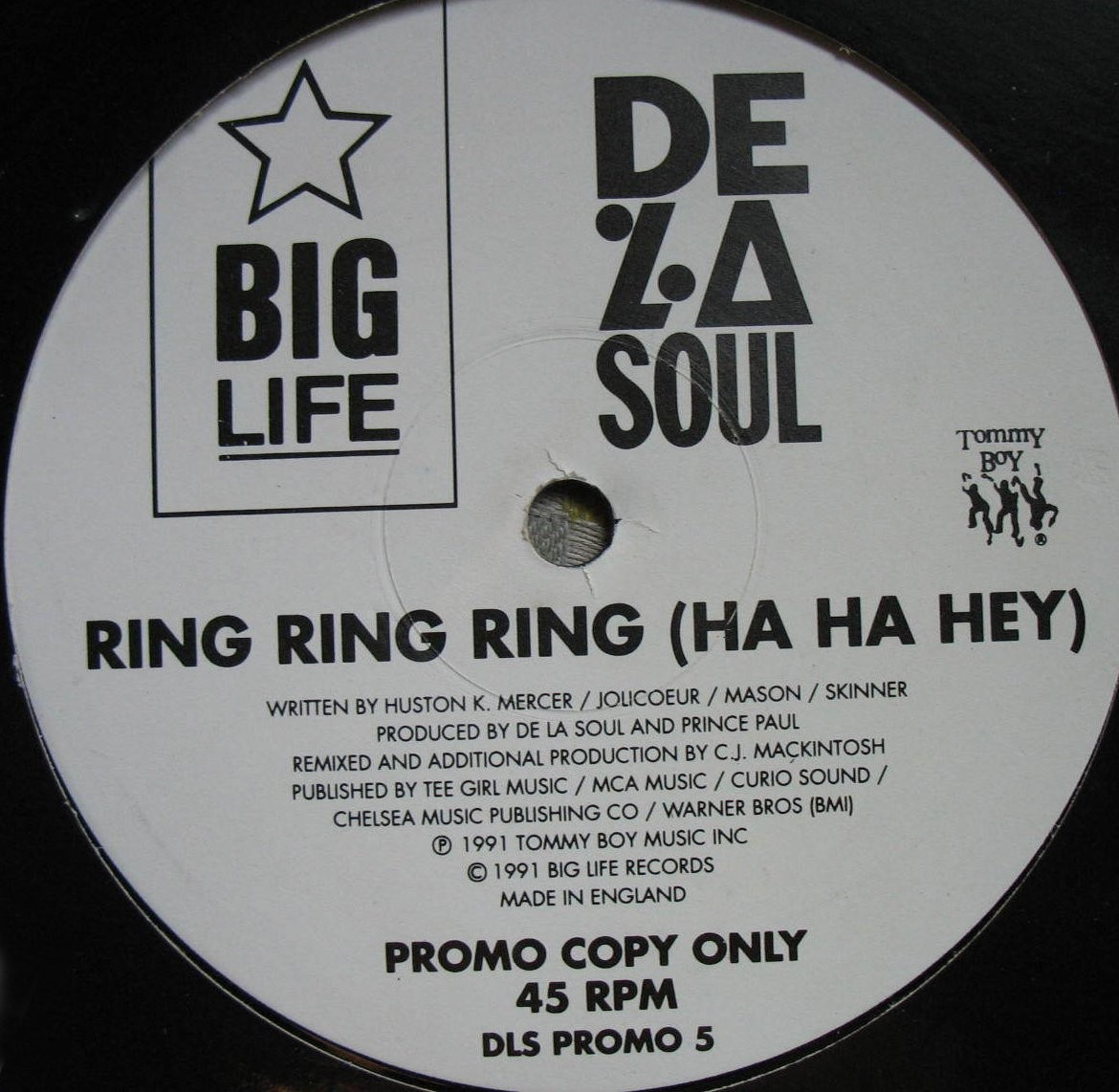 De La Soul - Ring ring ring (CJ Mackintosh Remix) SUPER RARE Laser Etched  Vinyl 12" Record Promo
