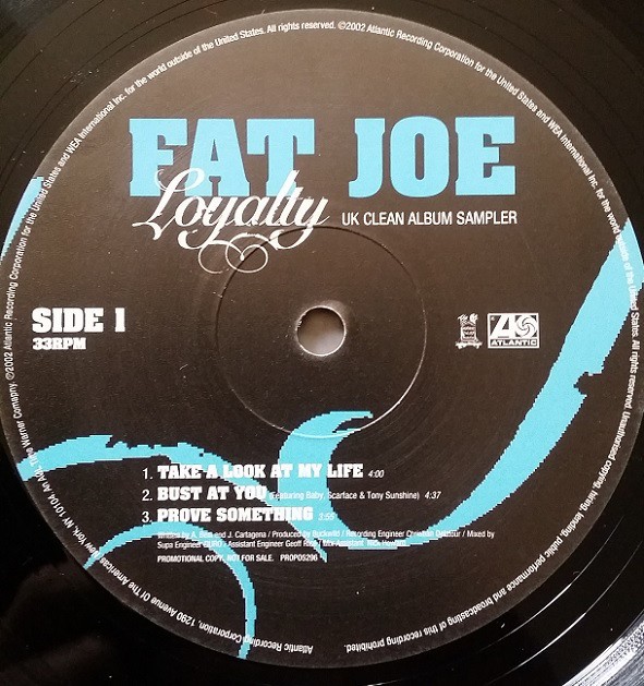 Fat Joe - Loyalty 2LP (Clean promo) featuring 14 tracks including Bust at you / Take a look at my life / Born in the ghetto / Cr