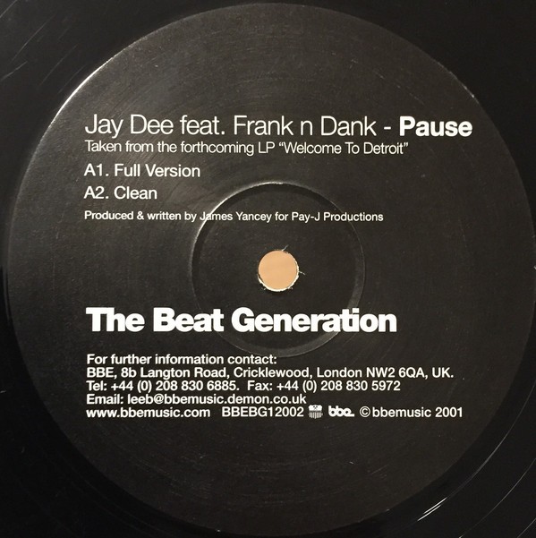 Jay Dee featuring Frank n Dank - Pause (Full Length / Clean / Instrumental / TV Track / Acappella) Promo