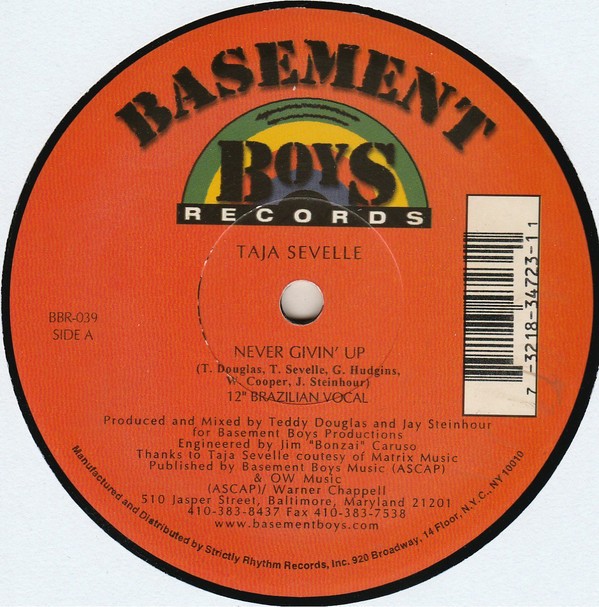 Taja Sevelle - Never Givin Up (Brazilian Vocal / Live Session / Dub) Basement Boys Mixes (Sealed)