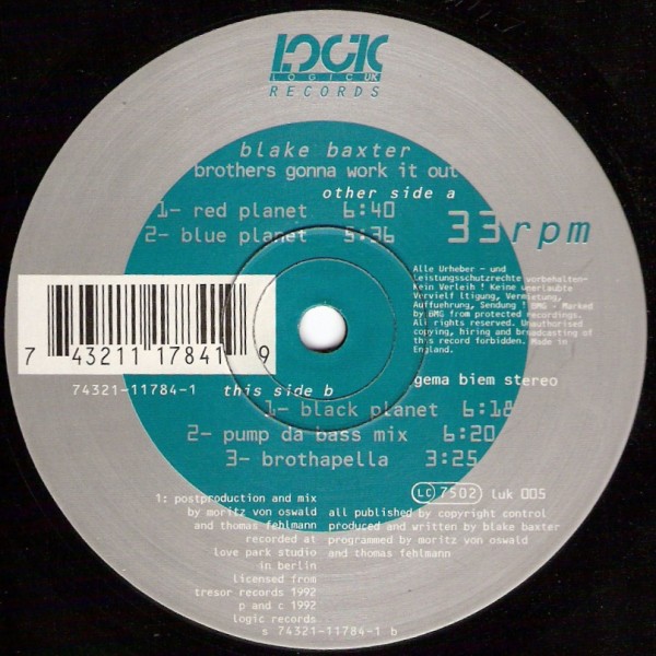 Blake Baxter - Brothers gonna work it out (Red Planet mix) / One more time (Red Planet mix) / Sexual deviant (Purple Planet mix)