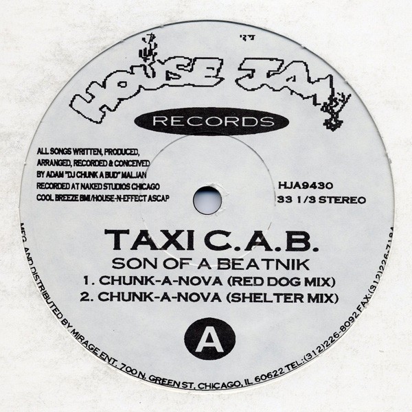 Taxi CAB (Son Of Beatnik) - Chunk a nova (Red Dog mix / Shelter mix) / Our muzik iz (Shelter mix / Red Dog mix)
