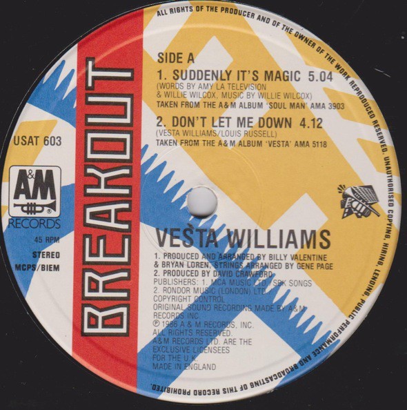 Vesta Williams - Dont You Blow A Good Thing (Extended Remix) / Suddenly Its Magic / Dont Let Me Down (12" Vinyl Record)