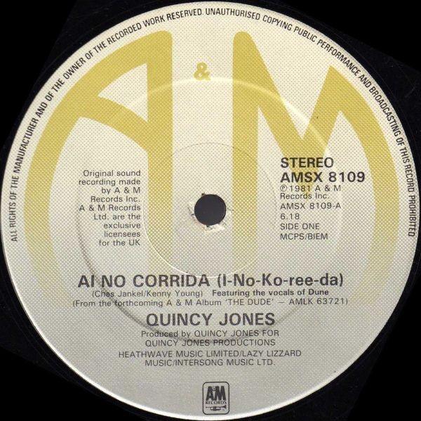 Quincy Jones - Ai no corrida (6.18 Long Version) / There's a train leavin / Stuff like that (featuring Chaka Khan on vocals)