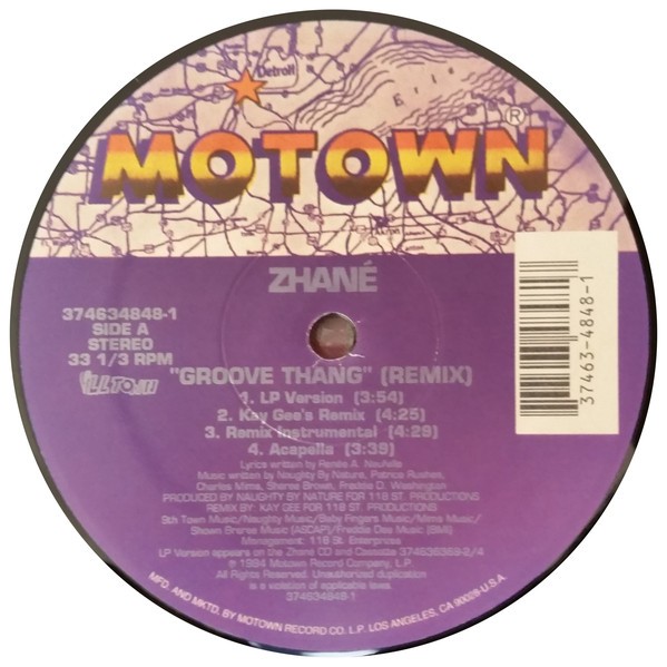 Zhane - Groove thang (Lp version, acappella + 4 remixes) 12" Vinyl Record