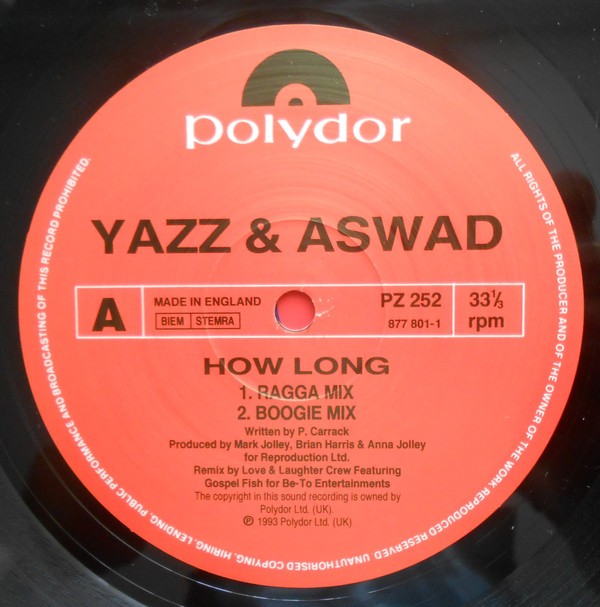 Yazz & Aswad - How long (4 mixes) 12" Vinyl Record
