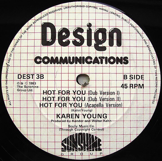 Karen Young - Hot for you (Extended Version / Dub 1 / Dub 2 / Acappella) 12" Vinyl Record