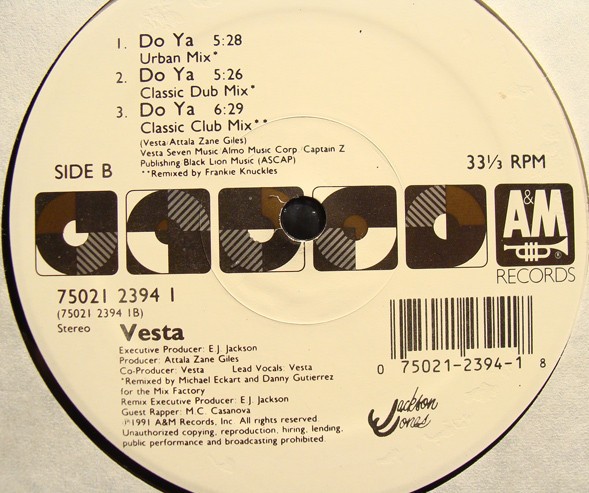 Vesta Williams - Do ya (Vesta Girl mix / Vesta's House Mix with Rap / New York Jazz mix / Urban mix / Frankie Knuckles Classic C