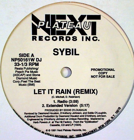 Sybil - Let it rain (Extended / Radio / D Anthony's Moody Vibe / Quiet Thunderstorm mix / Inst) 12" Vinyl Record Promo