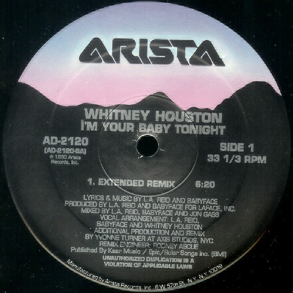 Whitney Houston - Im your baby tonight (Extended Remix) / Im knockin / Feels so good