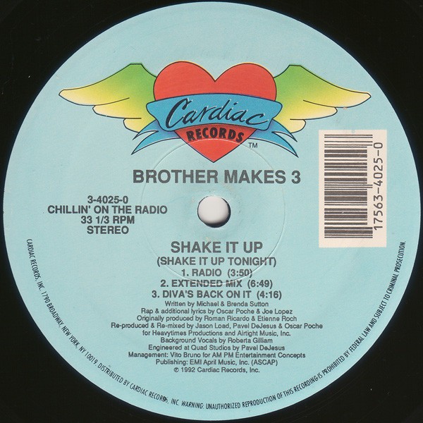 Brother Makes 3 - Shake it up (shake it up tonight) 12" Vinyl Record Promo